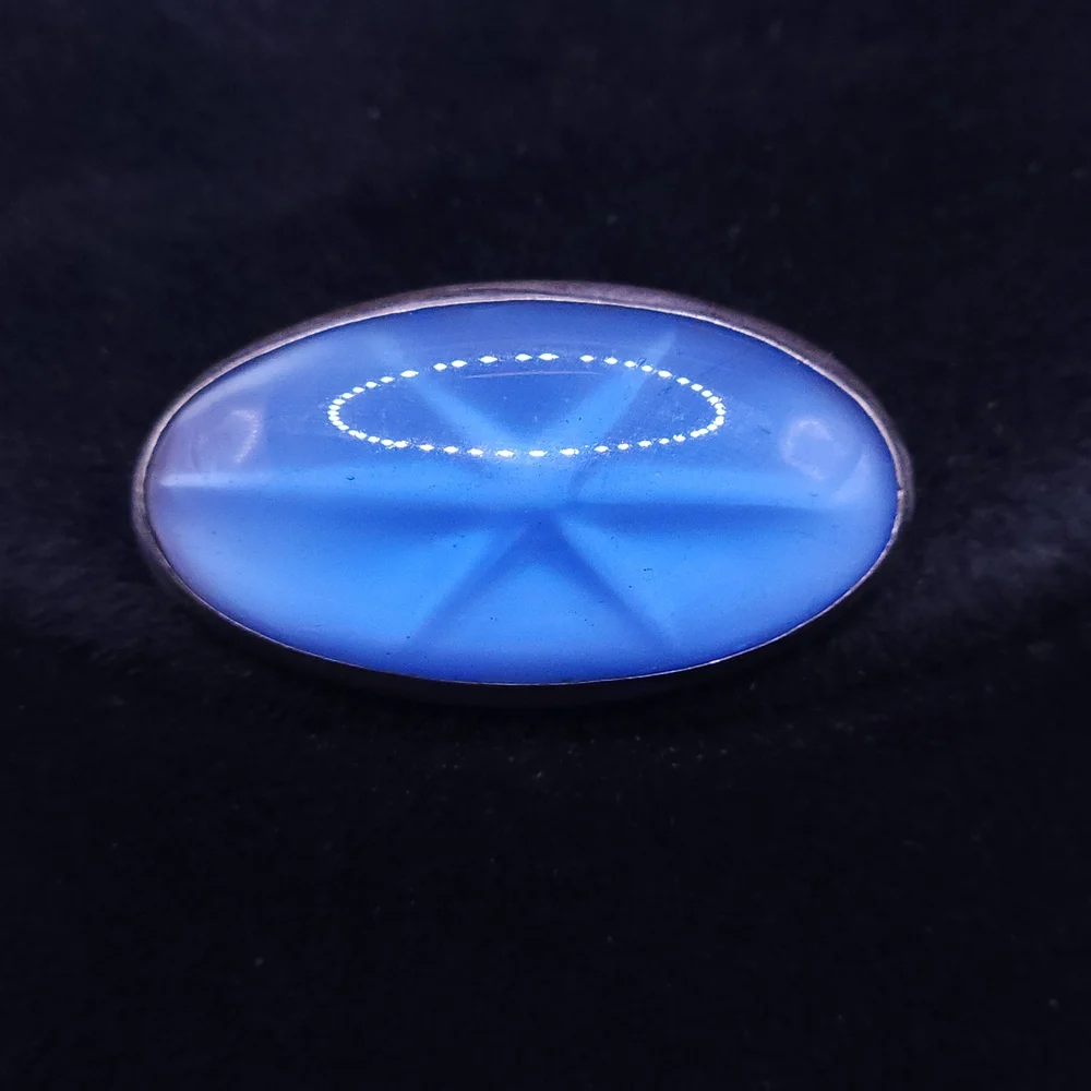 vintage sterling silver blue glass star brooch pin. - Picture 2 of 6